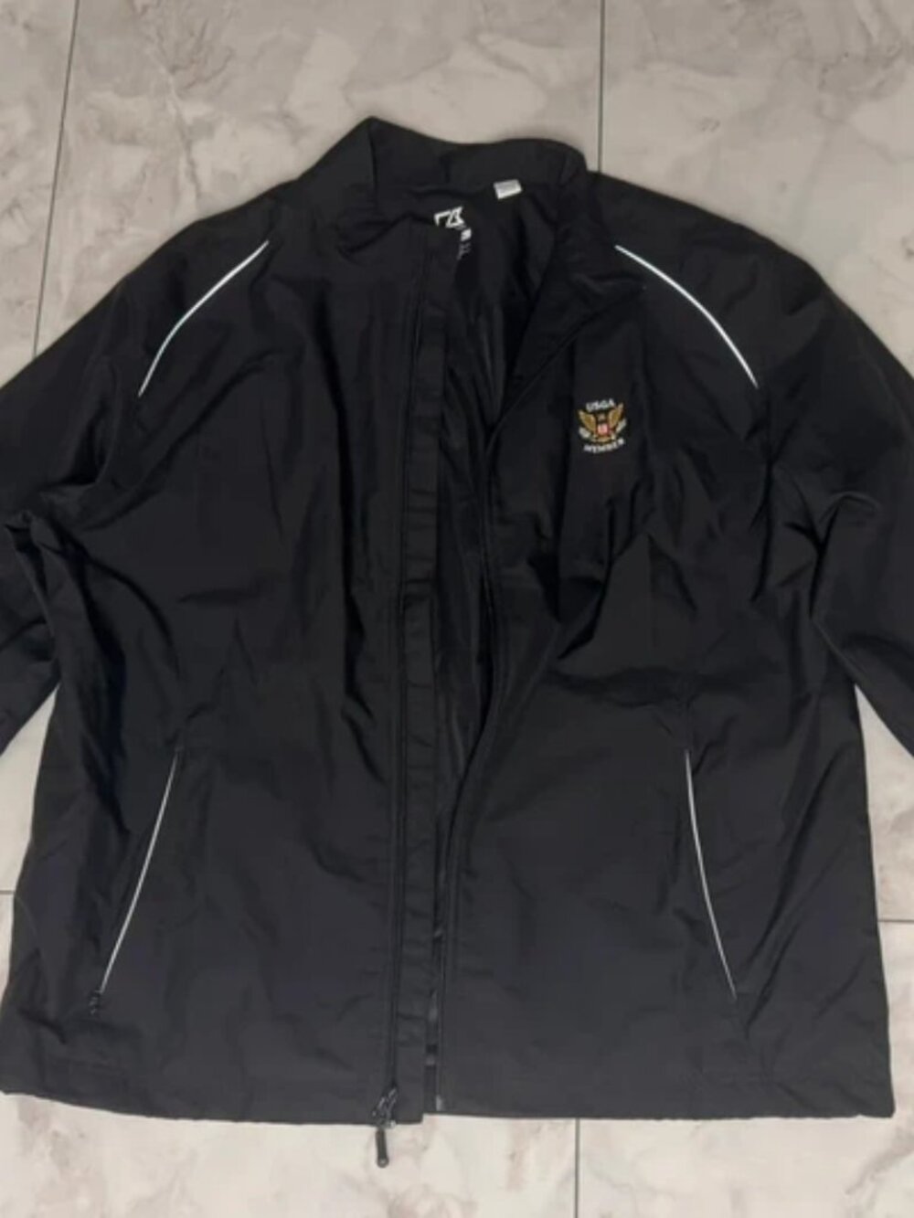 USGA Member Golf Windbreaker Jacket Mens 2XL Black Zip